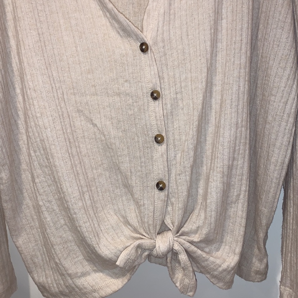 American Eagle Soft Plush Button Down Waffle Top! - image 2